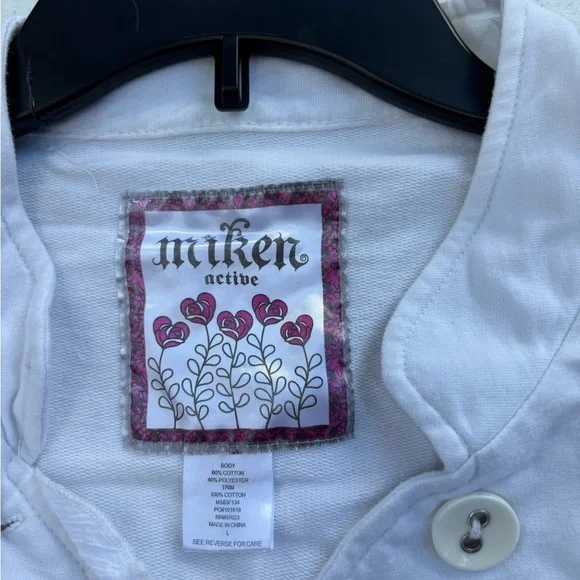 Miken White Women's Blazer with Button Accents - Picture 2 of 2